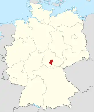 Poloha zemského okresu na mapě Německa