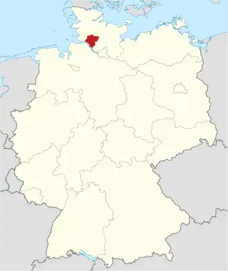 Poloha zemského okresu na mapě Německa