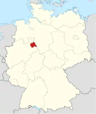 Poloha zemského okresu na mapě Německa