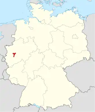 Poloha zemského okresu na mapě Německa