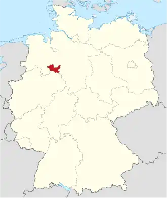 Poloha zemského okresu na mapě Německa