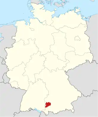 Zemský okres na mapě Německa