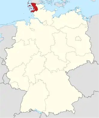 Poloha zemského okresu na mapě Německa