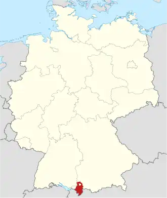 Zemský okres Oberallgäu na mapě Německa
