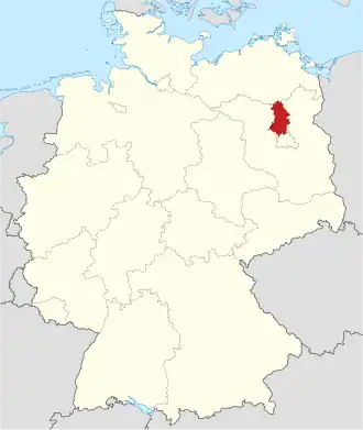 Poloha zemského okresu na mapě Německa
