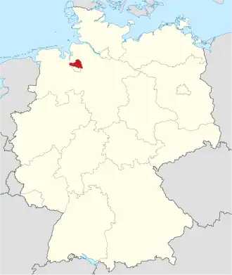 Poloha zemského okresu na mapě Německa