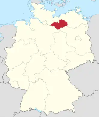 Poloha zemského okresu na mapě Německa
