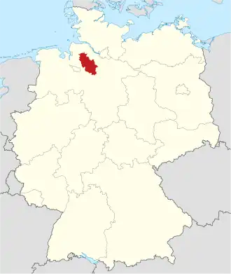 Poloha zemského okresu na mapě Německa