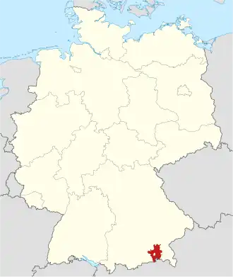 Poloha zemského okresu na mapě Německa