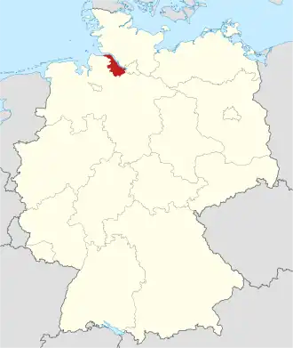 Poloha zemského okresu na mapě Německa