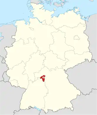 Poloha zemského okresu na mapě Německa