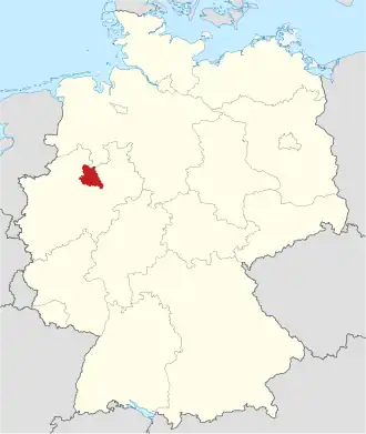 Poloha zemského okresu na mapě Německa