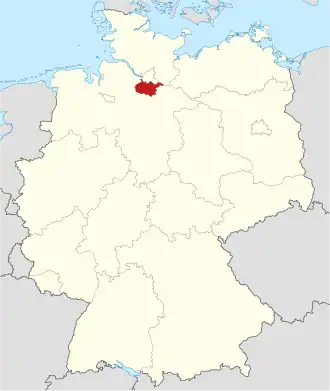 Poloha zemského okresu na mapě Německa