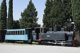Historický model lokomotivy Lovćen na podgorickém hlavním nádraží