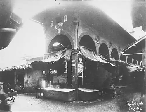 Lodžie obchodníků, Florencie, těsně před demolicí v roce 1880