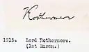 Harold Harmsworth – podpis