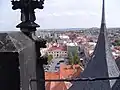 Pohled na Louny z ochozu věže