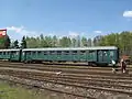 Historický vůz v Muzeu ČD v Lužné u Rakovníka.