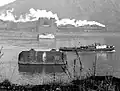 Pozůstatky mostu v roce 1951 (v roce 1976 byly pilíře odstraněny)