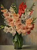 Kytice gladiol (olej na plátně)