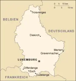 Arcidiecéze lucemburská na mapě