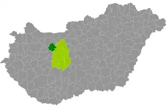 okres Mór na mapě Maďarska