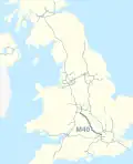 M40 motorway (Great Britain) map