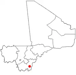 Sikasso na mapě Mali