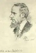 Milan Rastislav Štefánik, kresba tužkou (Paříž, r. 1905)
