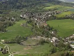 Letecký pohled na Machnín od východu