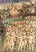 freska, Palazzo Schifanoia (Ferrara)Alegorie května- Triumf Apolla, (detail),mezi 1476 a 1484