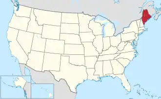 Maine na mapě USA