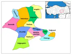 Členění provincie na distrikty