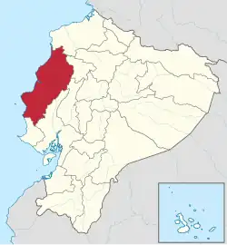 Poloha provincie Manabí v Ekvádoru