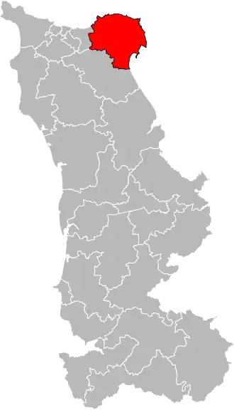 Kanton na mapě departementu Manche