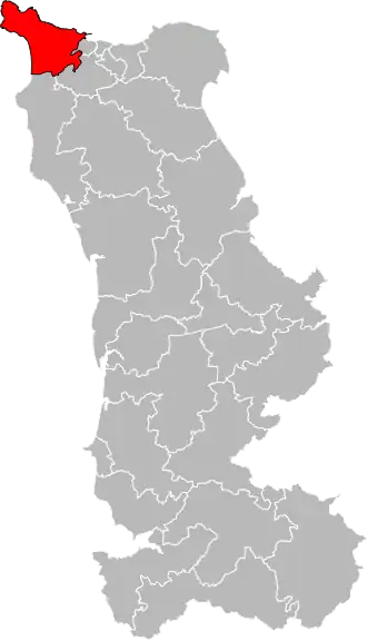 Kanton na mapě departementu Manche