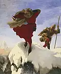 Ford Madox Brown: Manfred on The Jungfrau (1842), olej na plátně..
