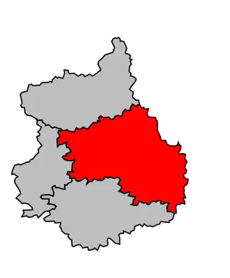 Arrondissement na mapě departementu Eure-et-Loir