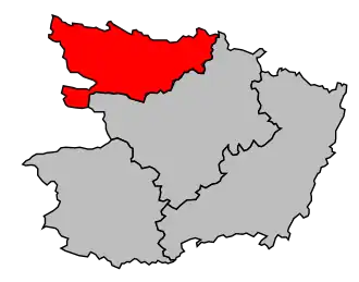 Arrondissement na mapě departementu Maine-et-Loire
