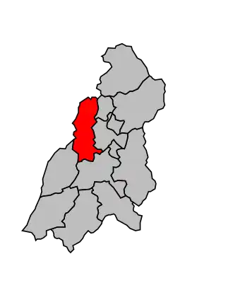 Kanton na mapě arrondissementu Digne-les-Bains