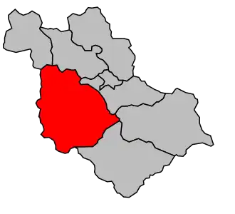 Kanton na mapě arrondissementu Briançon