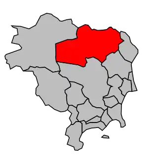 Kanton na mapě arrondissementu Grasse