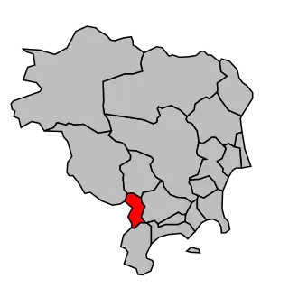 Kanton na mapě arrondissementu Grasse