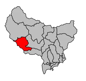 Kanton na mapě arrondissementu Nice
