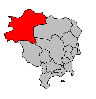 Kanton na mapě arrondissementu Grasse