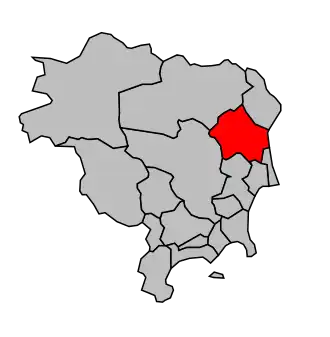 Kanton na mapě arrondissementu Grasse