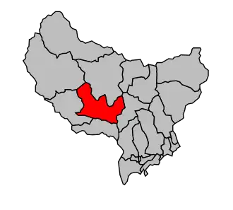 Kanton na mapě arrondissementu Nice