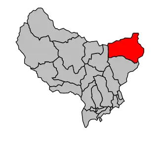 Kanton na mapě arrondissementu Nice
