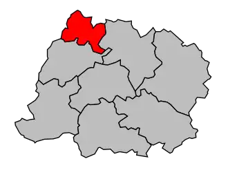 Kanton na mapě arrondissementu Vouziers