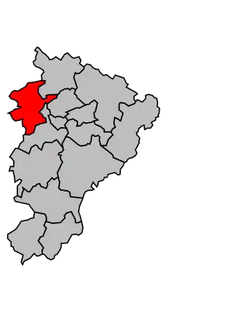 Kanton na mapě arrondissementu Angoulême